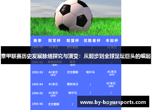 意甲联赛历史发展脉络探究与演变:从起步到全球足坛巨头的崛起 意甲联赛历史发展脉络探究与演变:从起步到全球足坛巨头的崛起